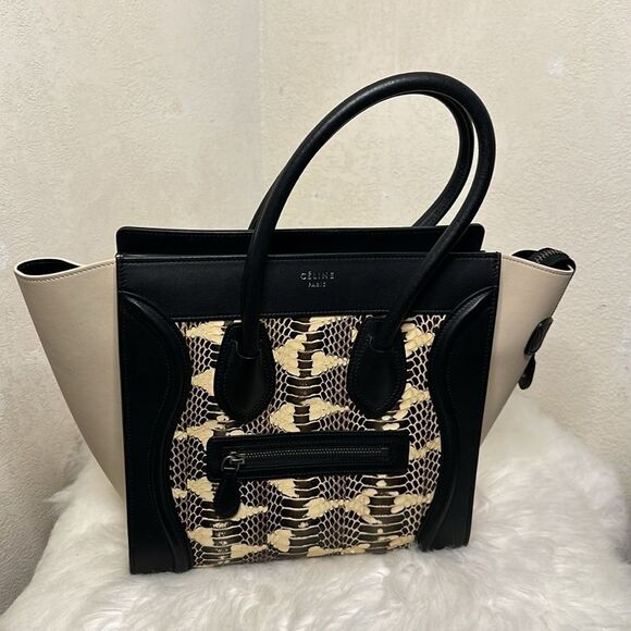 💯Authentic Celine  Water Snake Leather Micro Luggage Handbag🍀 - Picture 14 of 17